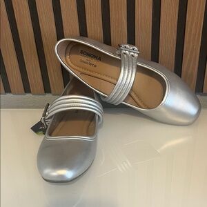Sonoma Women's Metallic Silver Flats #5